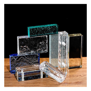 Khối Gạch Thủy Tinh Pha Lê Nhiều Màu Giá Sỉ Cửa Hàng Nhà Máy Cao Cấp Tỷ Lệ Lửa Tường Gạch Nóng Chảy Khối Thủy Tinh - Product Image 1