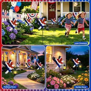 Lámpara Solar Decorativa para Jardín con Diseño de Águila Americana, Resistente al Agua, con Linterna LED y Estaca Metálica - Product Image 1