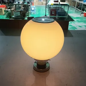 Bola de iluminação para área externa, à prova d' água, ip65, lâmpada para pilar, para jardim, iluminação solar