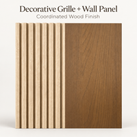 Panneau mural en PVC de couleur unie, imperméable, ignifuge, grille cannelée, revêtement facile à installer, design graphique pour fond de télévision intérieur