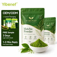 Poudre de matcha de qualité cérémonielle Yibenef 100g, pour matcha latte glacé et chaud, vente en gros, échantillon gratuit