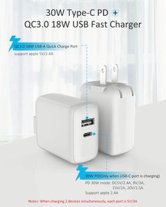 <b>Usb</b> c Pd Phone Charger30w Gan Type c Portable Mobile Chargers Fast Charging 2 Ports 30w Gan Charger for Android - Product Image 2