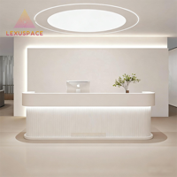 Bureau de réception moderne en bois écologique pour salon de beauté, spa, hôtel, salle de sport, salon de manucure, mobilier commercial