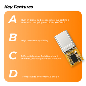 Módulo de Audio DAC HiFi USB-C, Decodificador de Audio Digital Tipo-C para Auriculares, Chip BES3001SP, Sonido sin Pérdidas para Tarjeta de Sonido de Auriculares - Product Image 6