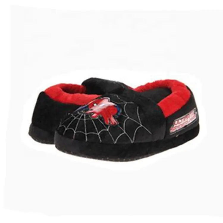 Cute Spiderman Cartoon Figure Baby Home Indoor Slipper Fabric Textile Customize HCG Indoor Shoes Kids Winter Shoes