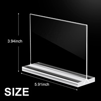 15 pièces support de signes acrylique transparent dessus de table acrylique en forme de T support de signe de bureau 6x4 pouces présentoir de dessus de table