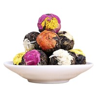 8-10g de thé biologique Dragon Ball Blooming en forme de gâteau, aux fleurs séchées naturelles de jasmin, rose et lys |   Boîte cadeau de fleurs personnalisées - Durée de conservation de 18 mois - Anhui