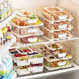 Cajón organizador de plástico PP cuadrado moderno para almacenamiento de alimentos frescos y frutas Paquete de refrigerador antibacteriano hogar Fresh-Keeper - Product Image 5