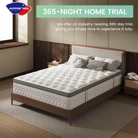Vente en gros de matelas pliables importés confortables, en boîte, tailles Twin, Single, Queen, avec ressorts ensachés en gel et mousse à mémoire de forme