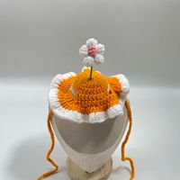 Chapeau pour chats, motif floral mignon, fait main, tricoté, drôle, couvre-chef pour animaux de compagnie, accessoires vestimentaires pour animaux