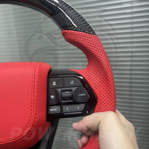 Setir Kulit Karbon Premium Gaya GR untuk Toyota Hilux Revo N70 N80 Tacoma Tundra Fortuner Land Cruiser LC300 LC200 - Product Image 4