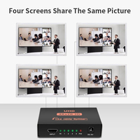 Répartiteur HDMI Ultra HDTV Haute Vitesse 4Kx2K, Répartiteur Vidéo HDMI 4 Ports 1x4, Répartiteur HDMI V1.4 K30Hz 1 Entrée 4 Sorties, 4K 3D 1080P