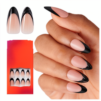 Faux ongles à presser en gros, prêts à l'emploi, en acrylique, couvrance totale, à coller avec colle, formes amande, stiletto, papillon, fournitures OEM
