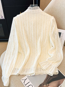 Camisa de Mujer al por Mayor, Otoño 2026, Nueva Moda, Elegante, Estilo Francés Vintage, con Cordones, Lazo, Manga Larga - Product Image 3