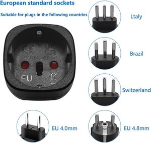 EU to <strong>UK</strong>/US/Italy Plug Adapter Schuko Type F Euro Round Pins <strong>Socket</strong> to Type G/B 3 Pins 10A Converter ABS+Copper CE for - Product Image 2