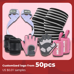 Customized logo From 50pcs MKAS Comfortable Durable Microfiber Gym Hand <strong>Grips</strong> Weightlifting <strong>Gloves</strong> Wrist Support Fitness <strong>Gloves</strong> - Product Image 2