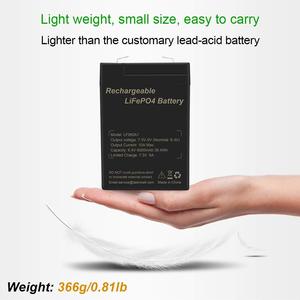 Biểu tượng tùy chỉnh Pin Lithium Ion pin LiFePO4 pin 6V 6Ah kín thay thế pin cho cá Feeder khẩn cấp ánh sáng - Product Image 3