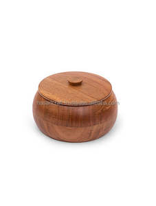 100% naturel poli à la main bol en bois jetable qualité boîte en bois Pot servant pour la maison hôtel vente chaude en gros - Product Image 2