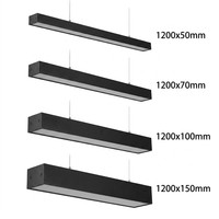 Panel de Luz LED Lineal Suspendido Enlazable de 30W 40W 50W 1200mm, Diseño Industrial, SMD2835, Blanco 4100K, Blanco Neutro, Aleación de Aluminio