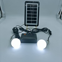 Panneaux solaires 3w Deux ampoules suspendues Chargeur de téléphone portable Kit d'éclairage domestique portable Systèmes d'énergie solaire Petit kit d'éclairage solaire à LED