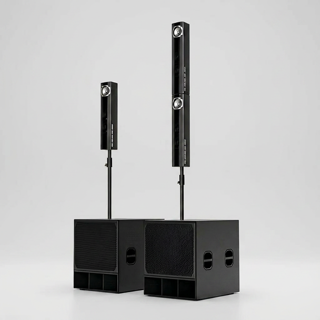 5-inch Linear Sound Column 12-inch 15-inch 800W Wooden Floor-Standing Powered Subwoofer Array Line Array Performance Speaker
