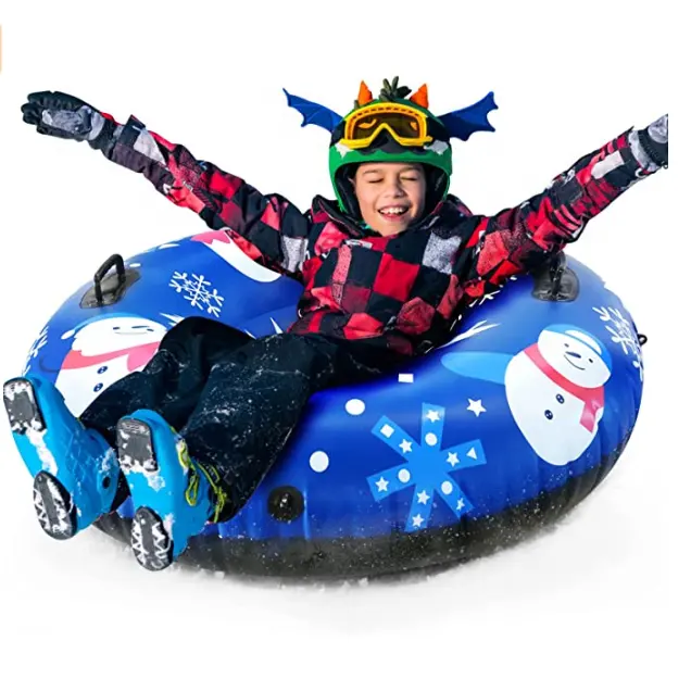 Snow Tube Sled 48 Inch Super Big Snow Sled Inflatable Winter Snow Sledding Tube for Kids or Adults Outdoor Sport Play Christmas