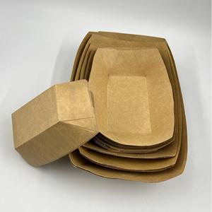 Boîte d'emballage jetable en forme de bateau, plateau alimentaire en papier kraft pour barbecue, collation, hot-dog, frites - Product Image 4