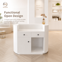 Comptoir de bar simple au design moderne Comptoir de caissier Petit bureau de réception pour hall d'exposition Laque Bois