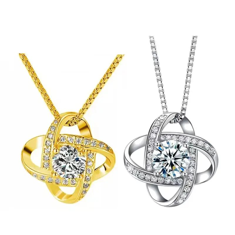 Vente en gros Collier avec pendentif en cristal pour femmes, bijoux de fête pour la Saint-Valentin, cadeau pour filles