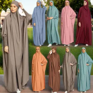 Nouvelle Tradition Costume Islamique Plus La Taille Polyester Jilbab Humilité Khimar Hijab Abaya Thobe Robe pour Adultes pour Prière