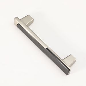 Furniture Handle Bar Zinc Alloy Silver <b>Black</b> Minimalist Cabinet Drawer Pull - Product Image 2