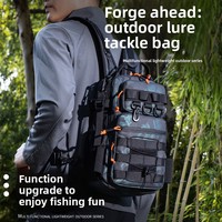 Sac de pêche multifonctionnel imperméable, sac à dos léger pour la pêche, porte-canne à pêche, sac à bandoulière pour l'extérieur