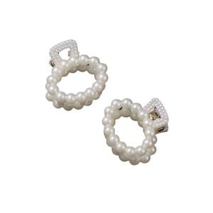 Kore Tarzı Zarif Kalp Şeklinde Fiyonklu Saç Tokası, Kadınlar İçin Basit Moda İncili Saç Aksesuarları, Parti İçin Küçük Saç Tokası - Product Image 5