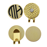 Vente en gros de marqueurs de balles de golf avec logo 2d personnalisé, insigne à épingle magnétique, marqueur de balles de golf en métal plaqué or et émail