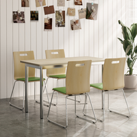 Table de restaurant moderne minimaliste rectangulaire pour école, restauration rapide, café, mobilier commercial