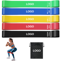 Bandas de Resistencia TPE de 5 Niveles con Tensión Codificada por Colores, Bandas para Glúteos y Cadera para Entrenamiento en Casa para Mujeres
