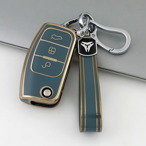 Étui de protection pour clé de voiture en TPU souple de qualité supérieure pour <span class=keywords><strong>Ford</strong></span> Fox Dionysia EcoSport, porte-clés pliable, porte-clés, sac, accessoires directs d'usine - Product Image 4