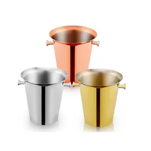 5L Stainless steel ice bucket in copper finished, metal wine bucket, red wine champagne bucket