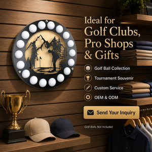Support mural en bois pour ballons de golf, idéal pour les collections de tournois, les terrains de golf, la maison, le bureau et les clubs. - Product Image 6