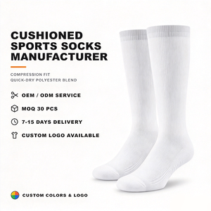 <b>White</b> Crew Sports <b>Socks</b> Cushioned Compression Fit Quick Dry Blend Athletic <b>Socks</b> for School and Training - Product Image 2