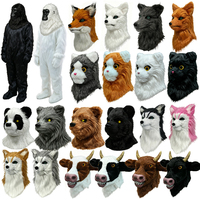 Masques de tête d'animaux à bouche ouverte de styles variés en matériau blister, amusants, pour costume de fête d'Halloween, fabrication sur mesure