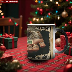 Mug créatif révélateur de chaleur, noir givré, 11 oz, en céramique, cadeau quotidien - Product Image 2