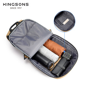 Kingsons Lightweight Laptop <b>Backpack</b> Khaki <b>Black</b> Unisex Casual Travel <b>Backpack</b> With Laptop Compartment Multi Functional - Product Image 2