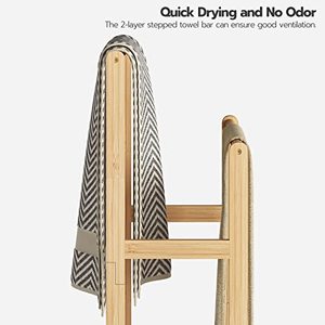 Estante de Almacenamiento Multifuncional de Madera de 2 Niveles para Toallas y Libros, con Logotipo Personalizado OEM/ODM, 16.5x9.4x30.5 Pulgadas, para Baño, Venta al Por Mayor - Product Image 2