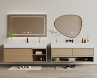 Lavabo mural en céramique résistant à l'humidité, design moderne, nouvelle collection Lesso Home, avec éclairage, meuble de salle de bain 70 cm