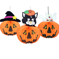 Halloween Fantôme Festival Décoration Citrouille Lanterne Maternelle Bar Plafond Pliant Fantôme Papier Ornements Suspendus