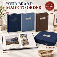 LABON Individuelles Foto-Erinnerungsbuch Stoffgebundenes Hardcover Geprägter Rahmen Goldfolie Reisenotizen Bilderalbum Geschenkbox