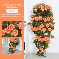 Ensemble de fleurs artificielles en forme de vigne de roses pour panier mural, décoration en soie pour Noël, Pâques, mariage, avec couleurs personnalisables