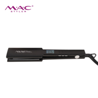 Lisseur professionnel à logo personnalisé, fer plat rapide, plaques flottantes en titane avec revêtement en tourmaline noire, lisseur pour cheveux MAC