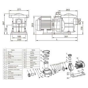 Hồ bơi Máy bơm nước điện Bomba de Agua/1.5HP hồ bơi Máy bơm nước Spa - Product Image 5